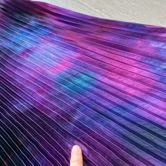 L'idee Gala Plisse Maxi Dress Gown Blue Purple Multi Tie Dye - US 6 - Tie Dye - Picture 7 of 11